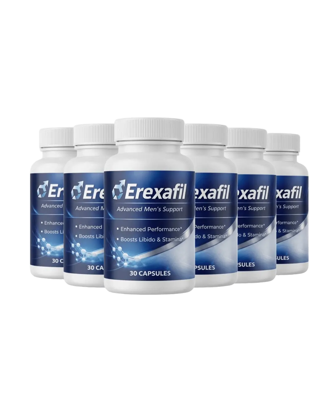 Six bottles of daily wellness capsules